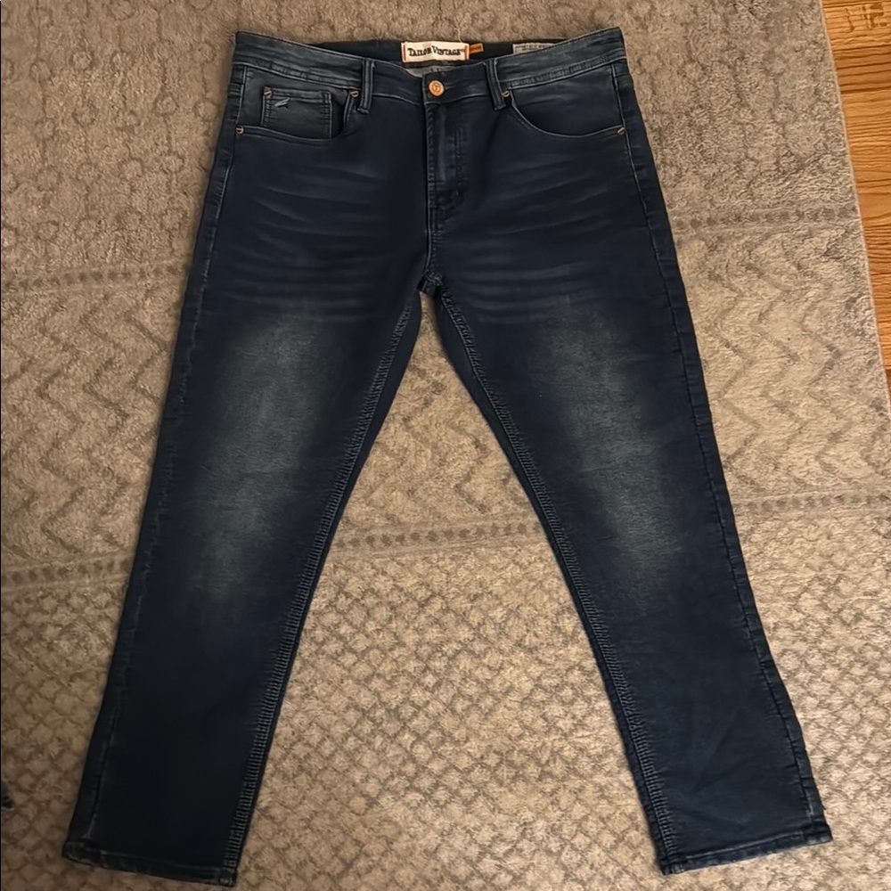Tailor Vintage Blue Skinny Jeans with Subtle Fading